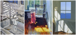 Imagery around colour shadows and light and the theme of windows and openings